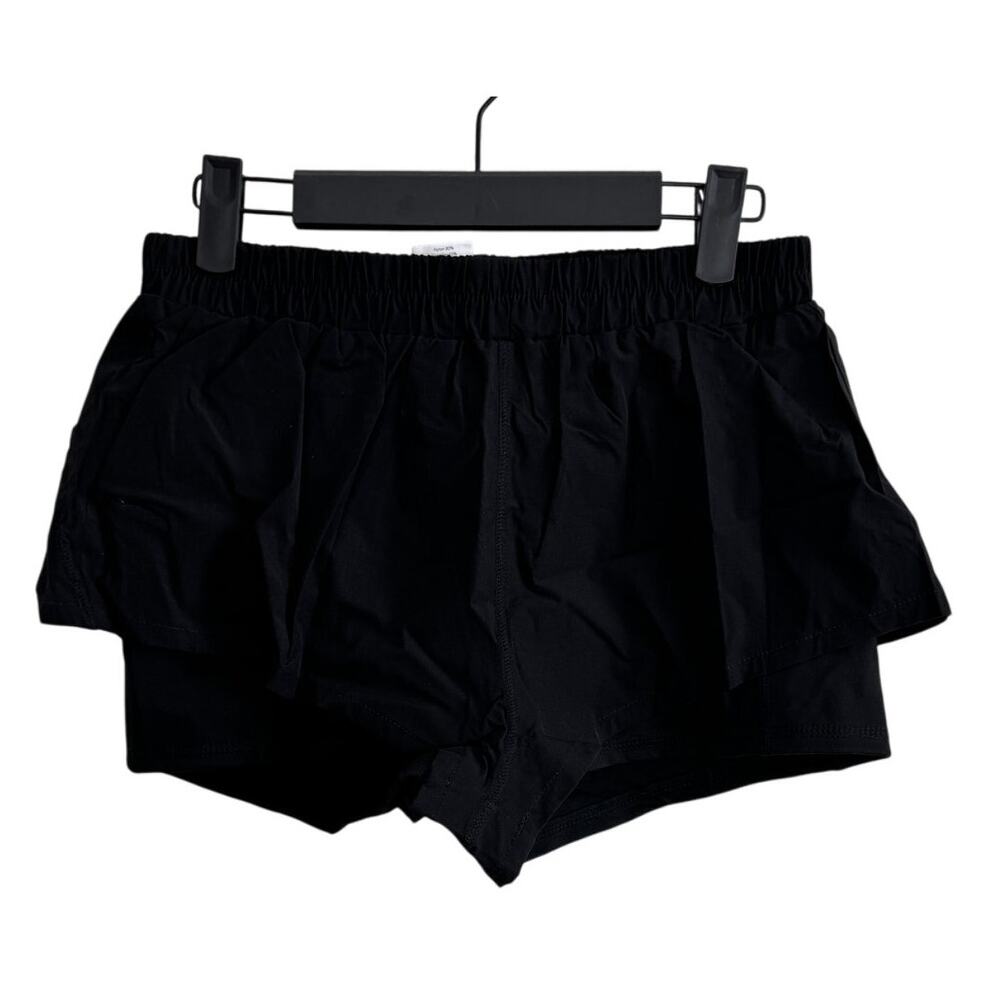 NWOT Women's Workout Gym Shorts Running Quick Dry Pockets Black Medium